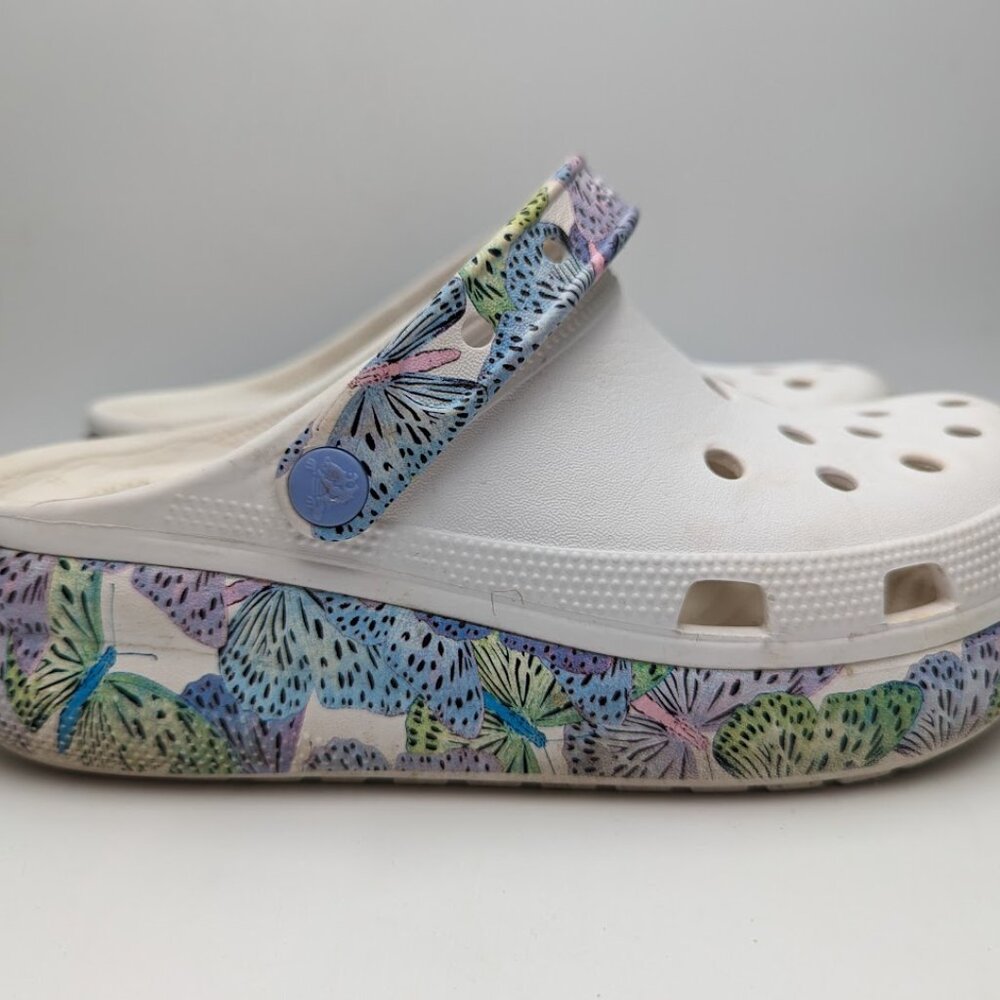 Crocs Classic Crush Butterfly Clog Platform Heel Slip On Sandals Junior 6
